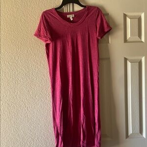 Jessica Simpson Reddish Pink Midi Tee-Shirt Dress
